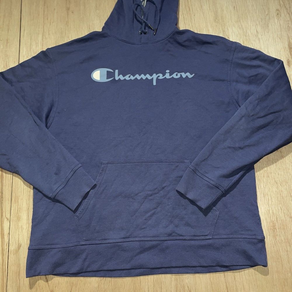 Champion Sweater Hoodie Size XL Blue/Gray Pullover Long Sleeve Adult Mens